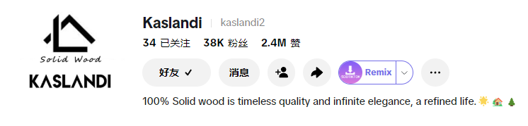 TikTok 账号 @kaslandi2 主页